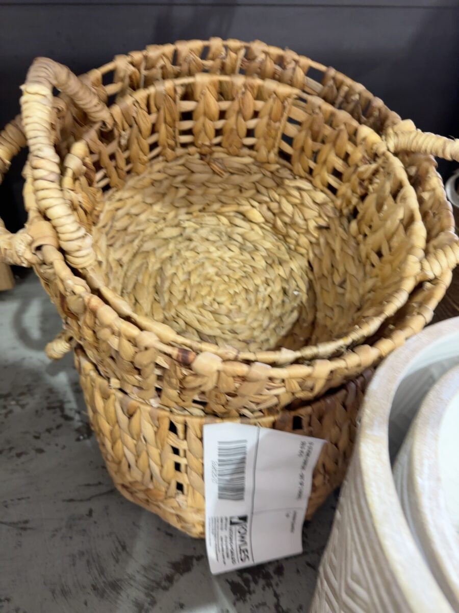 EX STAGING FURNITURE -SET OF 3 BASKETS, SOLD AS IS