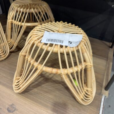 EX STAGING FURNITURE - CANE FOOTSTOOL,SOLD AS IS