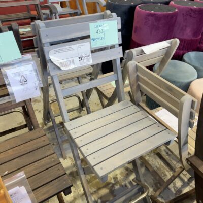 NEW BOX CONTAINING 2 X SOFIA TIMBER FOLDING BAR CHAIR, ACACIA TIMBER, DUSK GREY - SOFIA BAR CHAIR DUSK GREY 673862