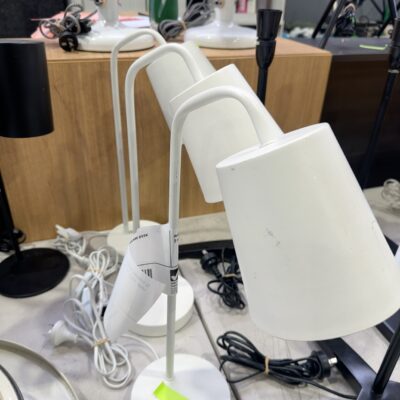 EX STAGING FURNITURE - CREAM DESK LAMP, SOLD AS IS