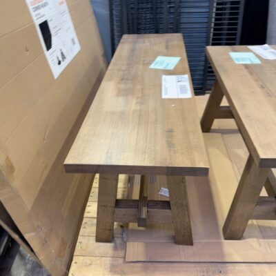 NEW BOXED APOLLO BENCH SEAT 1200MM, TASMANIAN OAK, SMOKE FINISH