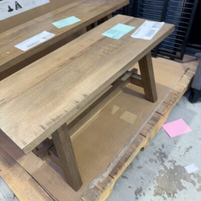 NEW BOXED APOLLO BENCH SEAT 900MM, TASMANIAN OAK, SMOKE FINISH