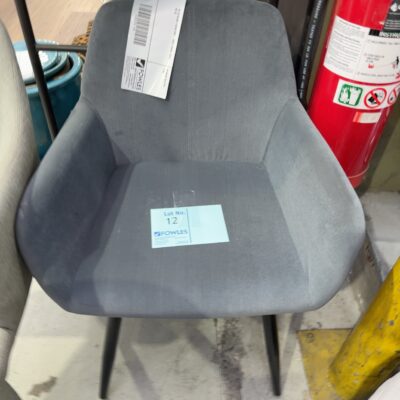 EX STAGING FURNITURE - GREY CHAIR, SOLD AS IS
