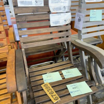 NEW BOX OF QTY 2, FOLDING CASINO BAR CHAIR, ACACIA TIMBER, ESPRESSO, 676399