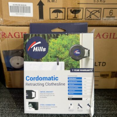 NEW HILLS CORDOMATIC 15M RECTRACTING CLOTHESLINE, 80154249 RRP