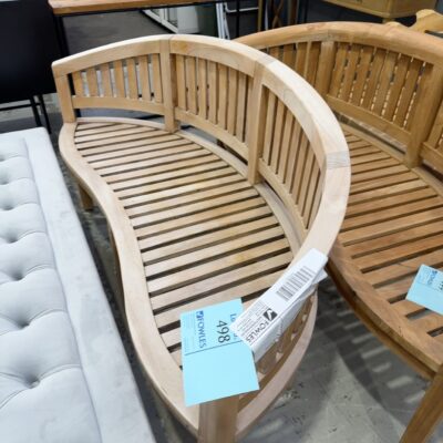 EX DISPLAY SOLD AS IS PLANTATION TEAK GARDEN SEAT, RRP$1190