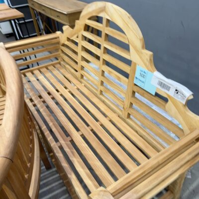 EX DISPLAY SOLD AS IS PLANTATION TEAK GARDEN SEAT, RRP$1190