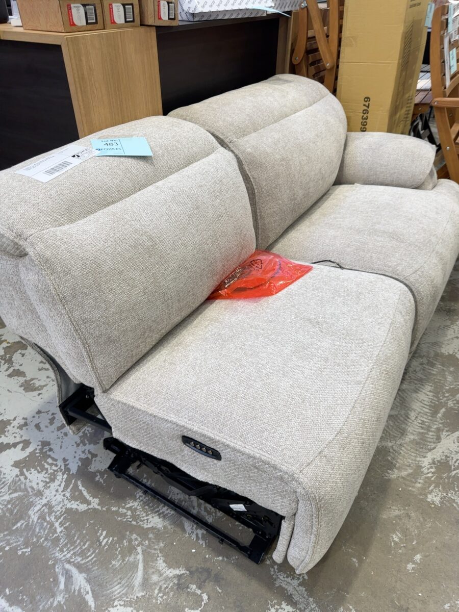EX DISPLAY - ONE SECTION OF A COUCH - RAVELLO WITH ELECTRIC RECLINER, STERLING FABRIC, SOLD AS IS **ELECTRIC CORD BROKEN**