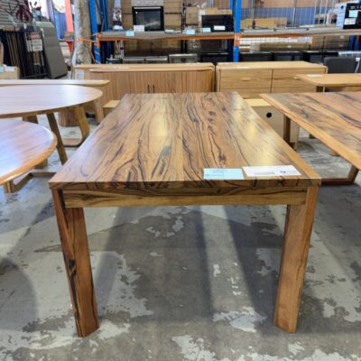 EX DISPLAY DUNSBOROUGH 2000MM DINING TABLE, NATURAL MARRI TIMBER, SOLD AS IS