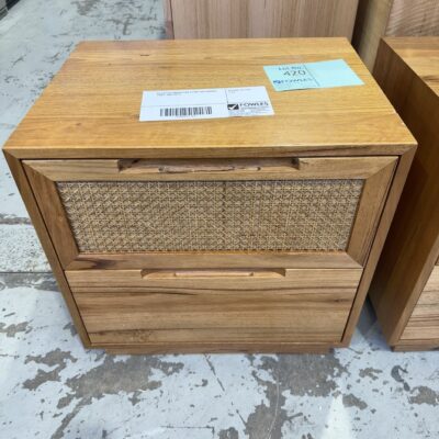 EX DISPLAY MANHATTAN ALPINE OAK BEDSIDE TABLE, SOLD AS IS