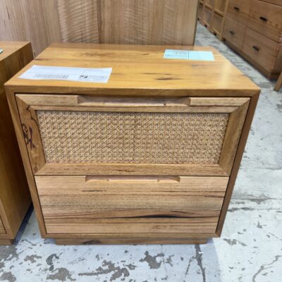 EX DISPLAY MANHATTAN ALPINE OAK BEDSIDE TABLE, SOLD AS IS