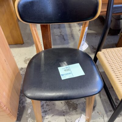 SAMPLE CHAIR - COWEN BLACK LEATHER CHAIR SOLD AS IS