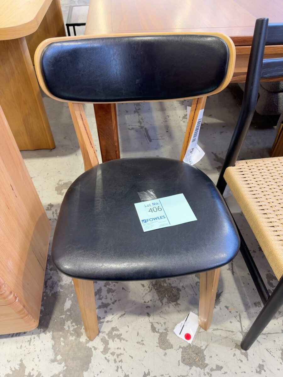 SAMPLE CHAIR - COWEN BLACK LEATHER CHAIR SOLD AS IS