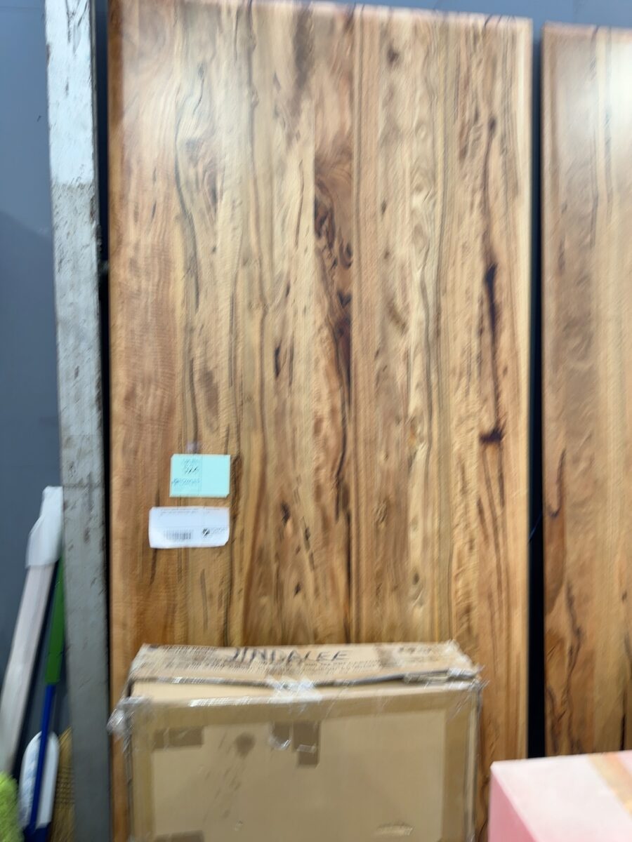 EX DISPLAY JINDALEE 2500MM MARRI TIMBER DINING TABLE WITH BEVELLED EDGE, SOLD AS IS