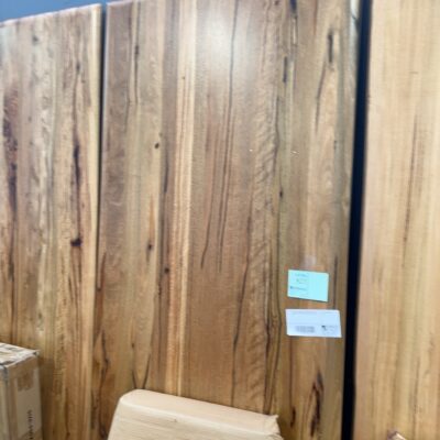 EX DISPLAY JINDALEE 2500MM MARRI TIMBER DINING TABLE WITH BEVELLED EDGE, SOLD AS IS