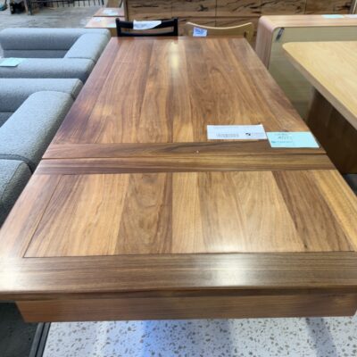 EX DISPLAY KALLISTA BLACKWOOD TIMBER EXTENDABLE DINING TABLE FROM 1500MM - 2500MM SOLD AS IS