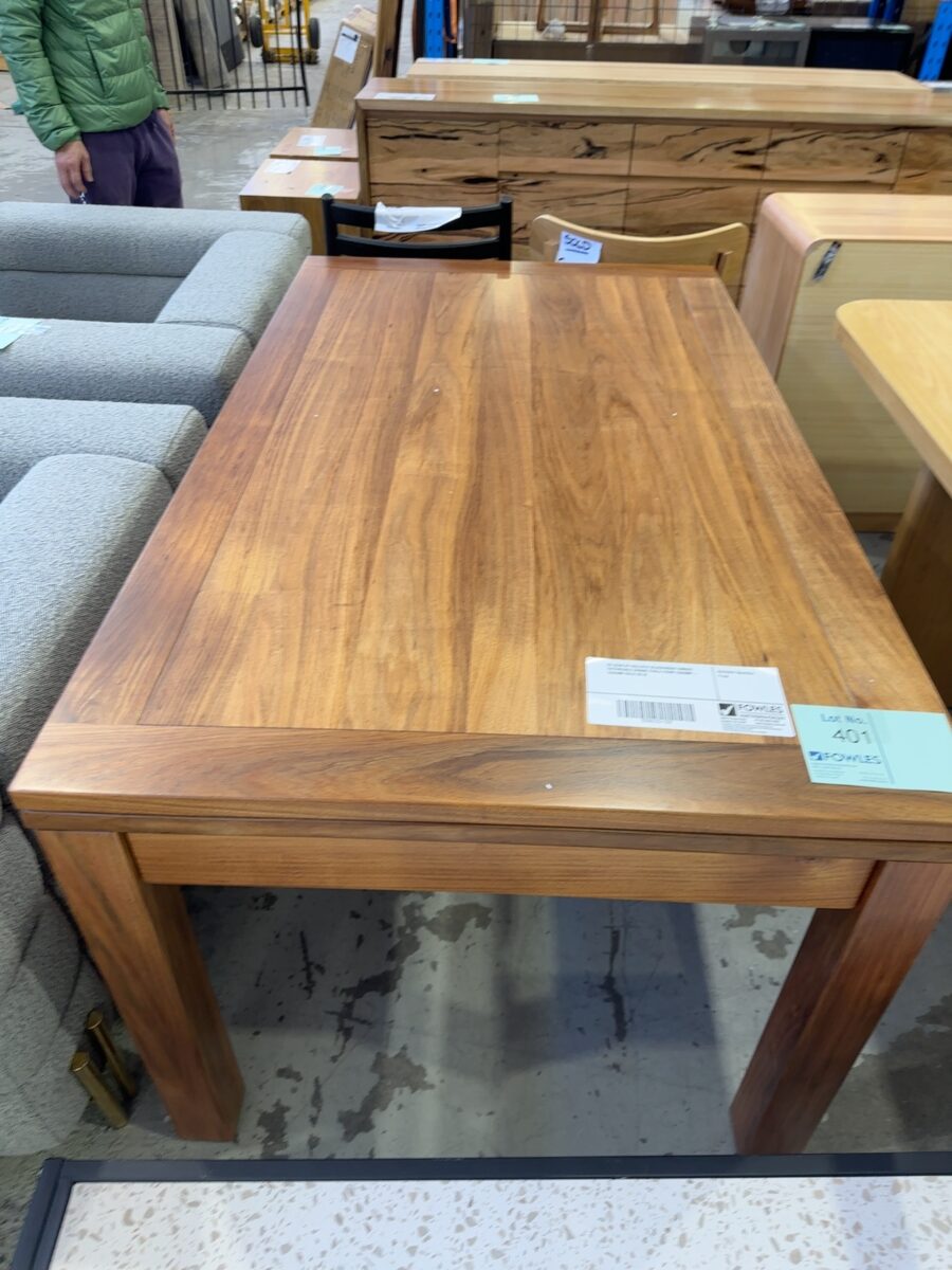 EX DISPLAY KALLISTA BLACKWOOD TIMBER EXTENDABLE DINING TABLE FROM 1500MM - 2500MM SOLD AS IS