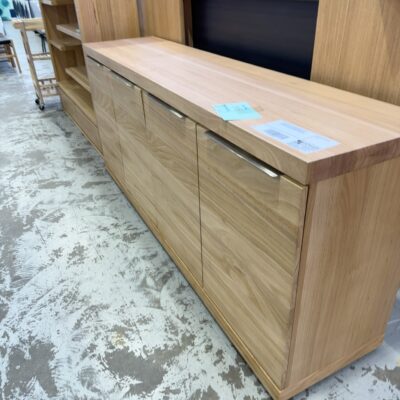 EX DISPLAY ATLAS MESSMATE BUFFETT 2000MM WITH DRAWERS AND DOORS, DISCREET HANDLES RRP99 SOLD AS IS