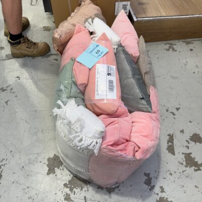 BAG OF ASSORTED DESIGNER CUSHIONS, SOLD AS IS