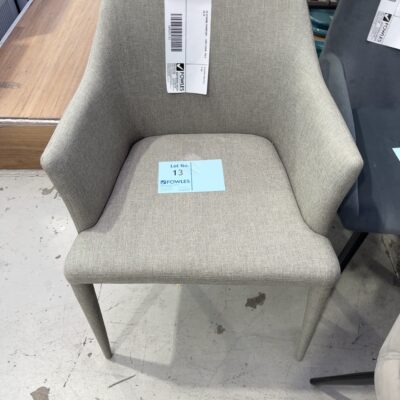 EX STAGING FURNITURE - GREY CHAIR, SOLD AS IS