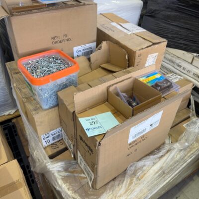 PALLET OF ASSORTED DOOR HARDWARE, NIGHTLATCHS ETC, SOLD AS IS