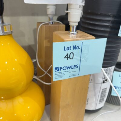 EX STAGING FURNITURE - TIMBER LAMP BASE, SOLD AS IS