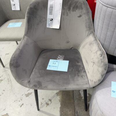 EX STAGING FURNITURE - GREY CHAIR, SOLD AS IS