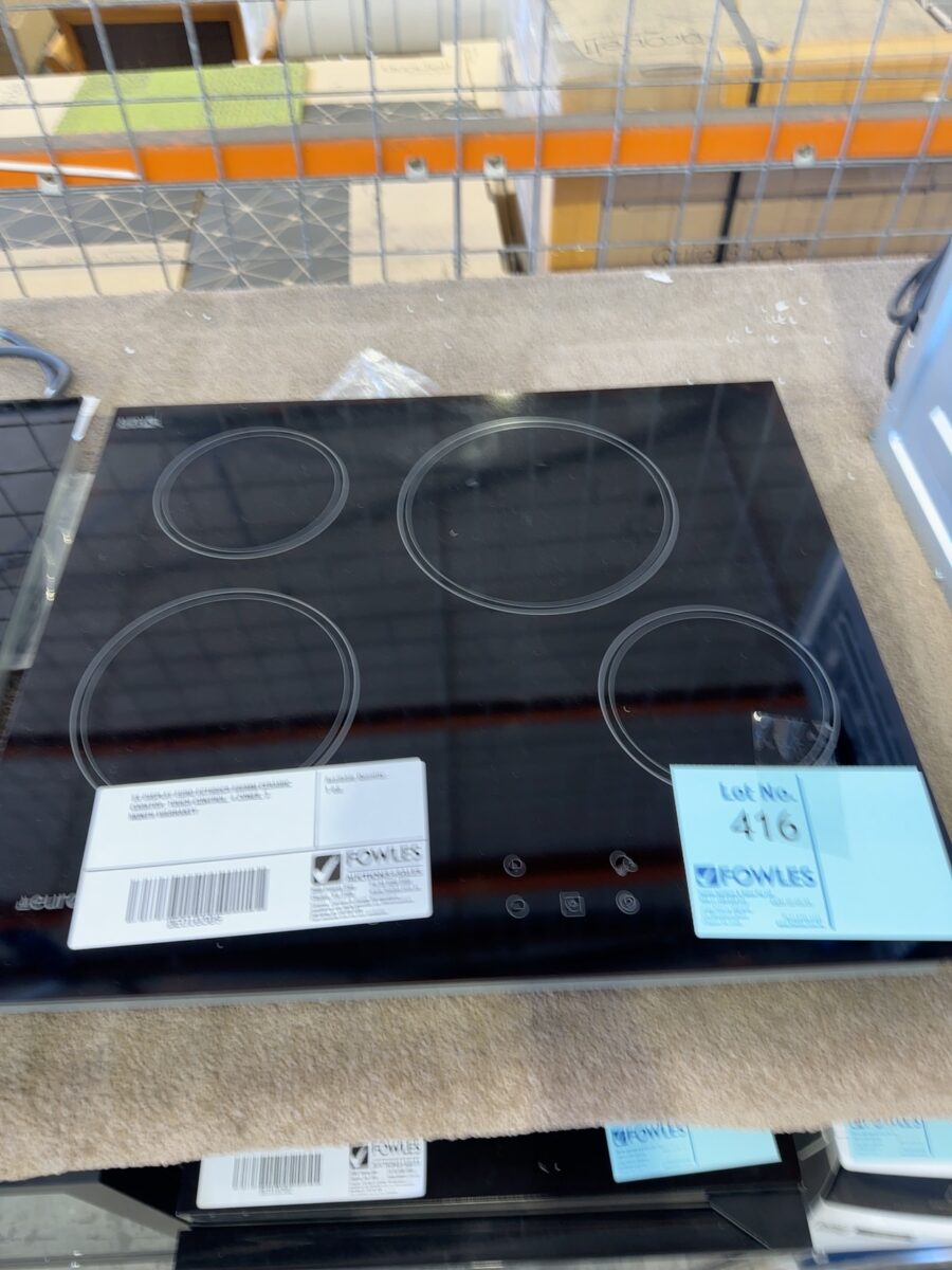 EX DISPLAY EURO ECT600CR 600MM CERAMIC COOKTOP, TOUCH CONTROL, 4 ZONES, 3 MONTH WARRANTY