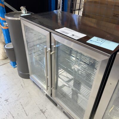 EX DISPLAY EURO EA900WFSX2 DOUBLE GLASS DOOR BAR FRIDGE 900MM, LOW E GLASS, RECIRCULATING INTERNAL FAN, QUIET COMPRESSOR, RRP$2499, 3 MONTH WARRANTY