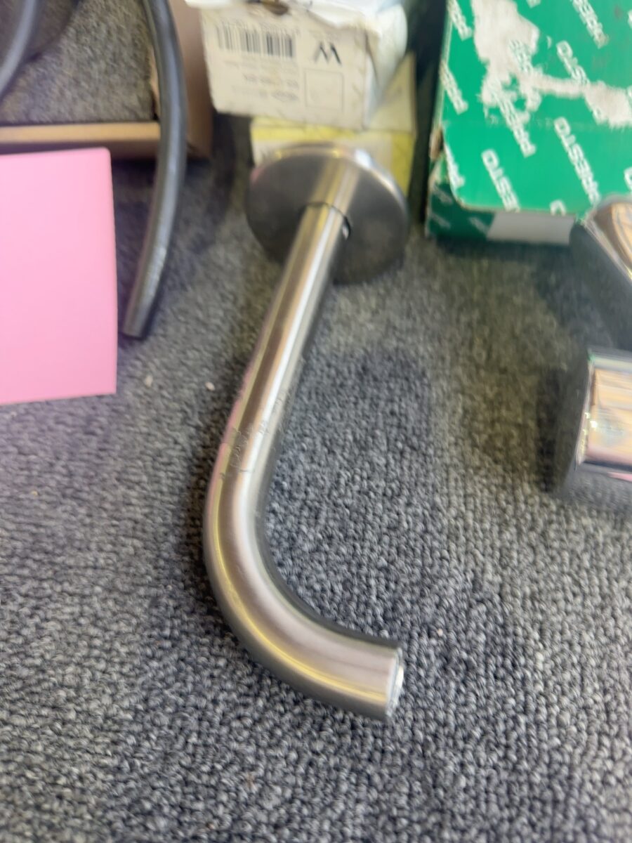 POCO CURVED 165MM BASIN SPOUT BRUSHED NICKEL