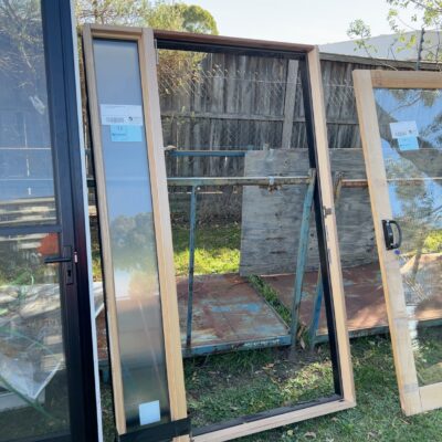 2080X1310 TIMBER/ALUMINIUM ENTRY FRAME WITH GLAZED SIDELITE