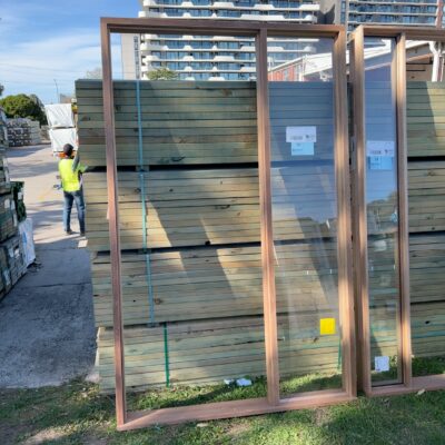 2420X1520 TIMBER ENTRY FRAME WITH GLAZED SIDELITE