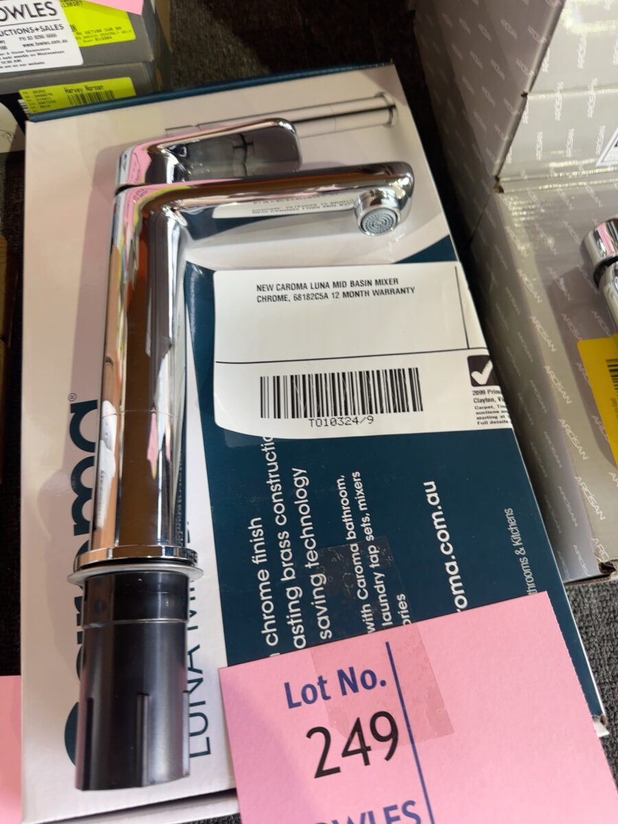 NEW CAROMA LUNA MID BASIN MIXER CHROME, 68182C5A 12 MONTH WARRANTY