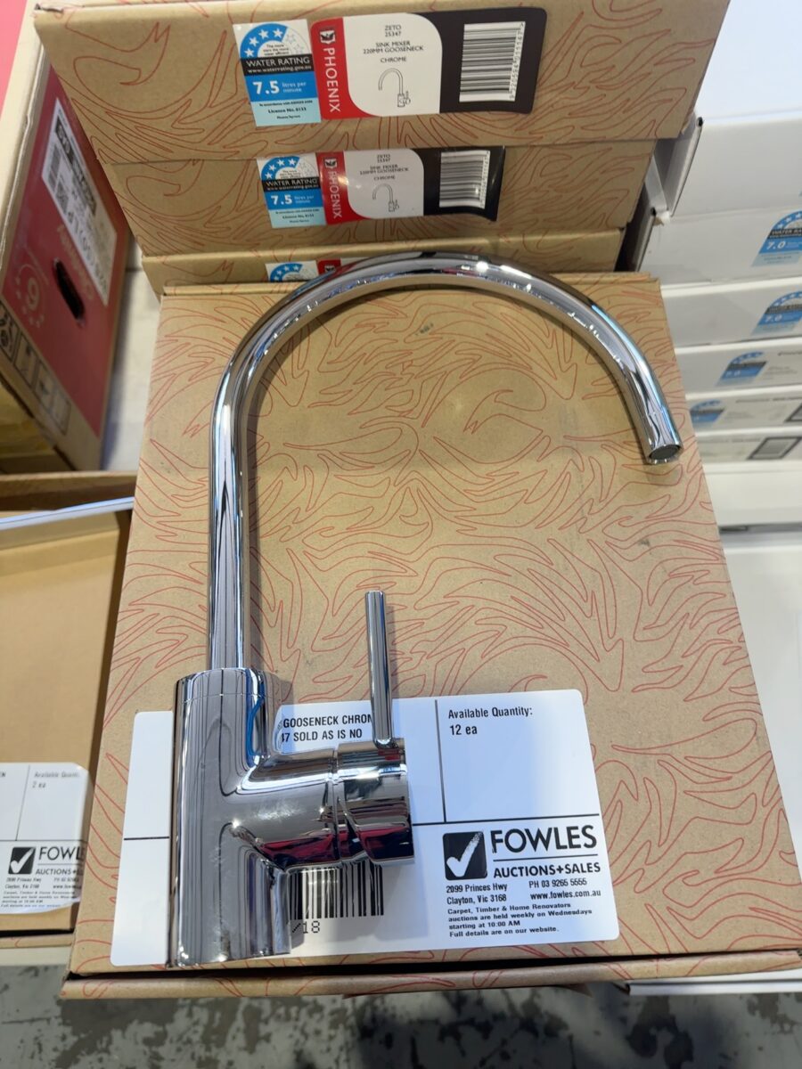 NEW PHOENIX ZETO GOOSENECK CHROME KITCHEN MIXER 25347 SOLD AS IS NO WARRANTY