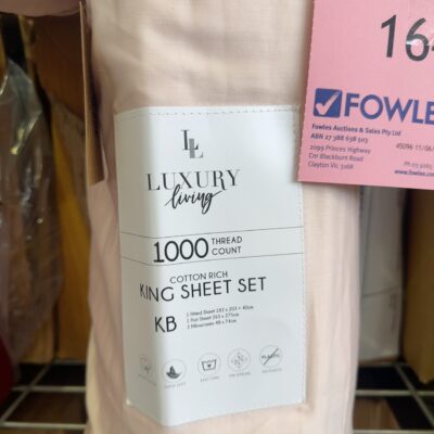 NEW KING SIZE 1000TC SHEET SET - COTTON/POLYESTER, BLUSH