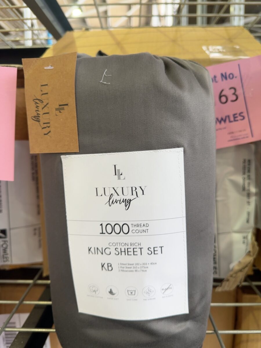 NEW KING SIZE 1000TC SHEET SET - COTTON/POLYESTER, CHARCOAL