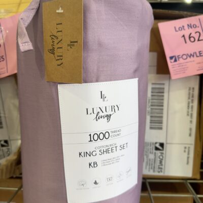 NEW KING SIZE 1000TC SHEET SET - COTTON/POLYESTER, FRENCH LILAC