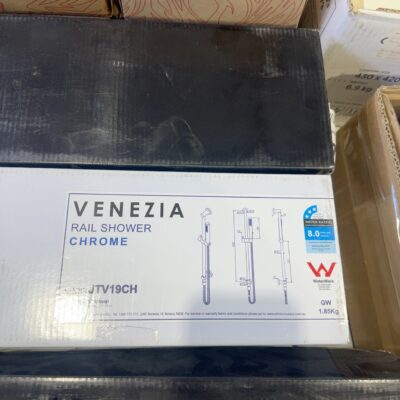 NEW VENEZIA SHOWER RAIL CHROME, SOLD AS IS NO WARRANTY