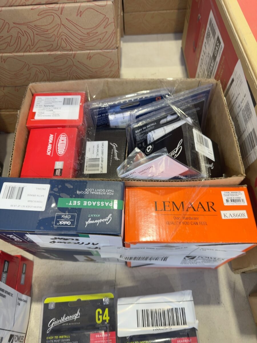 LOT OF ASSORTED DOOR HARDWARE, SOLD AS IS