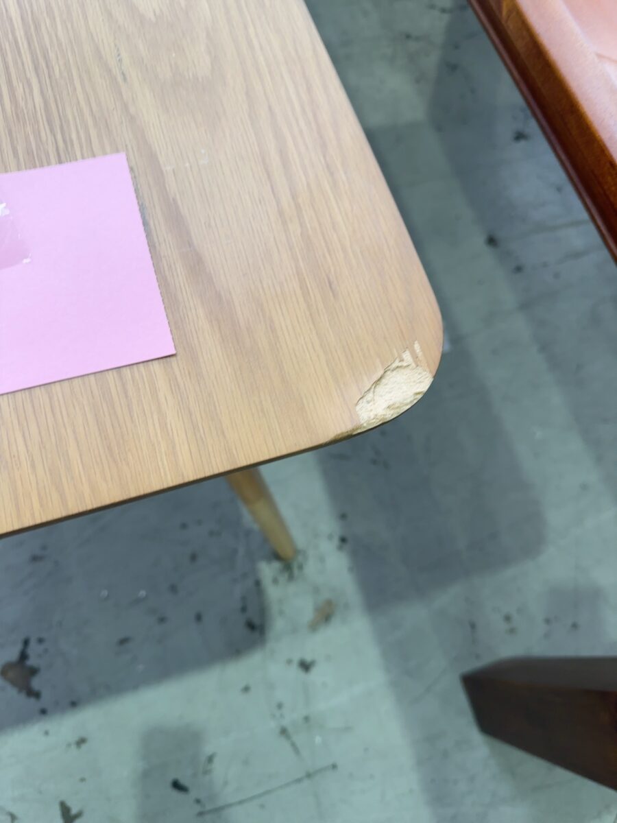EX STAGING - SMALL 1600MM DINING TABLE - CHIPPED END
