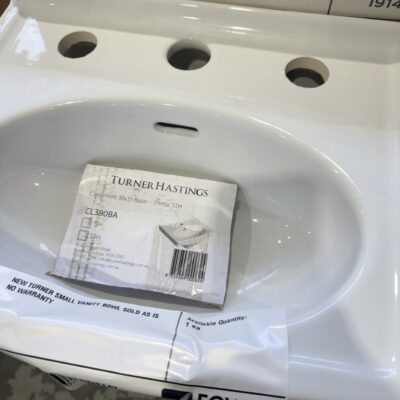 NEW TURNER SMALL VANITY BOWL SOLD AS IS NO WARRANTY
