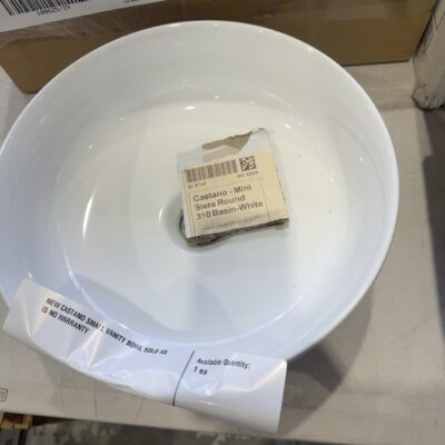 NEW CASTANO SMALL VANITY BOWL SOLD AS IS NO WARRANTY