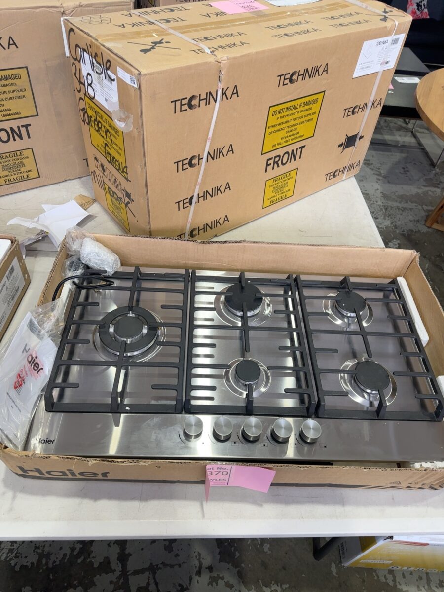 NEW HAIER 900MM GAS COOKTOP, HCG905WFCX3, SOLD AS IS NO WARRANTY