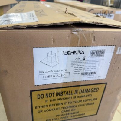 NEW TECHNIKA 900MM CHIMNEY RANGEHOOD FHEE26A9S-5, SOLD AS IS NO WARRANTY