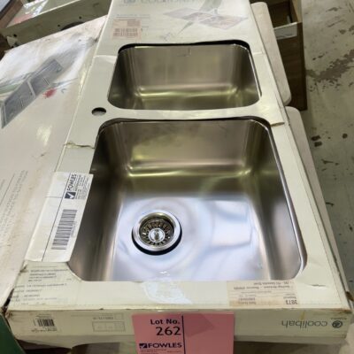 NEW CAROMA COOLIBAH KITCHEN SINK, DOUBLE, RIGHT HAND DRAINER