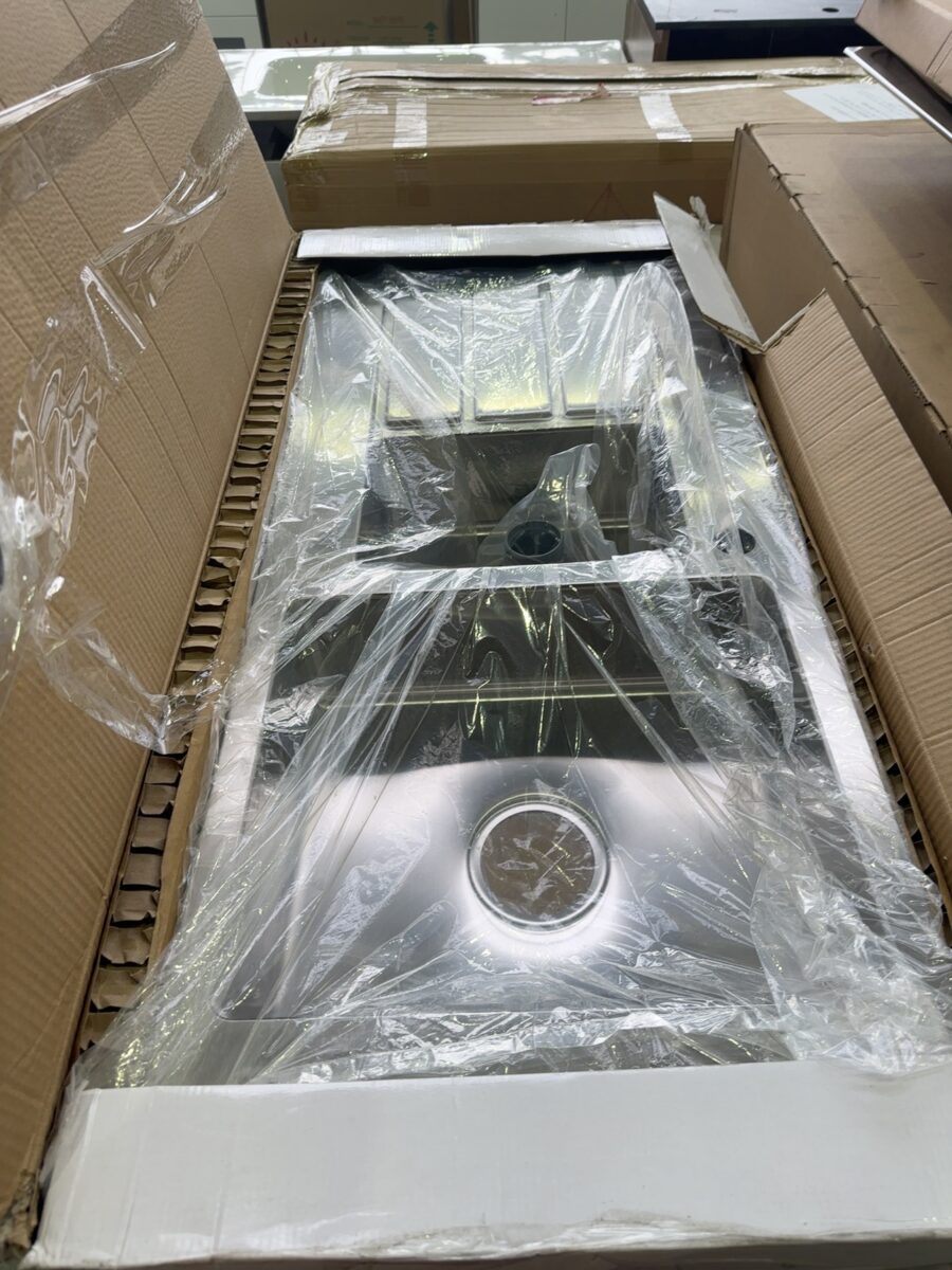 NEW CLARK EVO 1 & 1/2 BOWL KITCHEN SINK, LEFT HAND DRAINER SOLD AS IS NO WARRANTY