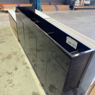 NEW 1800MM FLOOR VANITY, SOLID DOOR, GLOSS BLACK, NO TOPS BK6027-1800