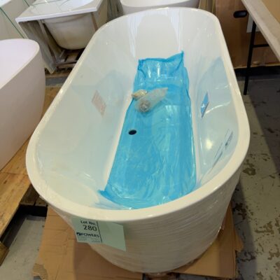 EX DISPLAY CAROMA URBANE II 1800MM FREESTANDING OVAL BATH, SOLD AS IS