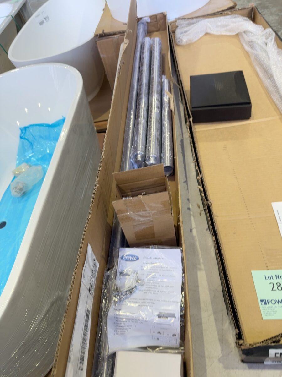 BOX OF S/STEEL LEGS FOR TABLE, LEGS ONLY SOLD AS IS