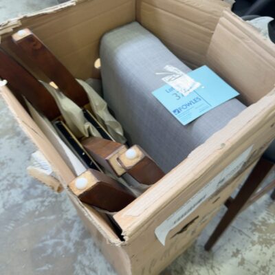 NEW IN CARTON, BOX OF 2 AMART GREY FABRIC DINING CHAIR, SOLD AS IS (BOX OF 2)